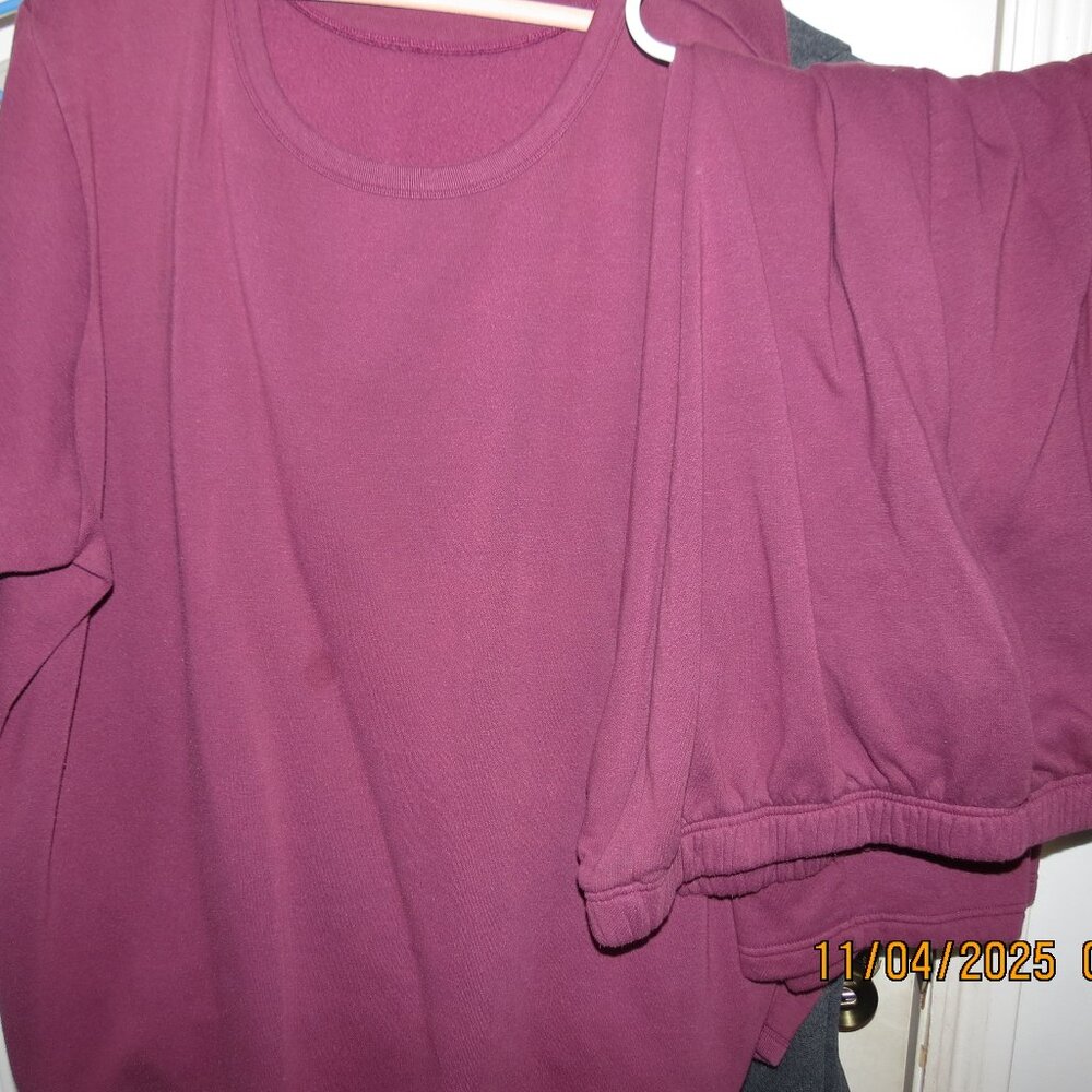 Women Within 2 piece 4X (34-36) Maroon Sweatsuit Top and pants